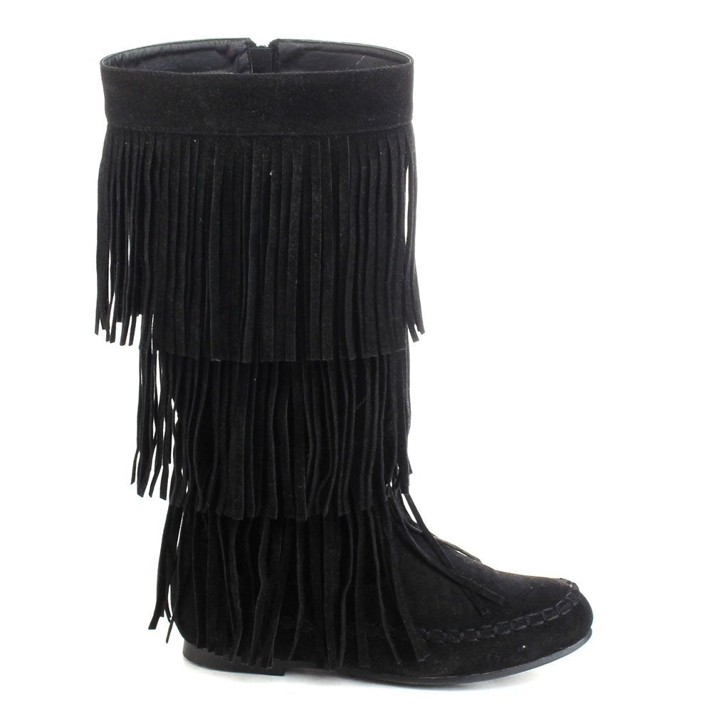 Black fringe moccasin store boots