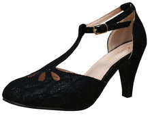 Cambridge Select Women's Teardrop Cutout T- Strap Mary Jane Dress Pump
