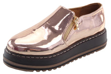 DBDK Women's Slip On Zip Platform Creeper