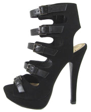 Delicious Women's Open Toe Strappy Buckle High Heel Sandal Bootie
