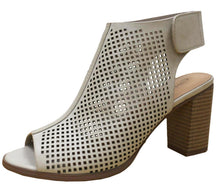 Cambridge Select Women's Laser Cut Slingback Stacked Heel Pump Bootie