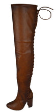 Chase & Chloe Women's Over The Knee Thigh High Lace Up Corset Boot