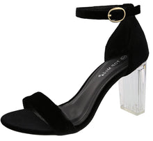 Top Moda Women's Strappy Clear Lucite Platform Heel Sandal