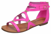 Breckelles Women's Ruby-61 Strappy Synthetic Flats Gladiator Back Zipper Sandals
