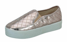 Breckelles Women's Cyber-04 Quilted Leather Platform Slip-on Sneaker
