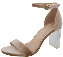 Top Moda Women's Strappy Clear Lucite Platform Heel Sandal