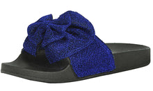 Refresh Footwear Women's Glitter Bow Slip On Slide Sandal