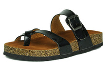 Refresh Footwear Women's Open Toe Ring Cross Over Buckle Slide Flat Sandal