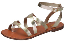 Breckelles Women's Strappy Gladiator Ankle Wrap Flat Sandal