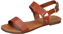 Breckelle's Women's Strappy Slingback Buckle Flat Sandal