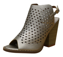 Nature Breeze Women's Perforated Cutout Chunky Stacked Block Heel Ankle Bootie