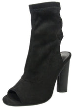 Betani Women's Peep Toe Cut Out Open Back Heel Zipper Bootie