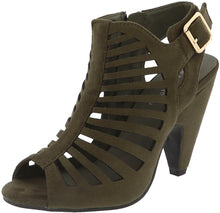 Top Moda Shoes PEN 3, Women Open Toe Strappy High Heel- Nubuck
