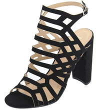 Bella Marie Women's Caged Cutout Gladiator Stacked Platform Heel Sandal