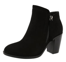 Top Moda Women's Closed Toe Side Zipper Chunky Stacked Block Heel Ankle Bootie