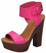 Breckelle's Women's Ankle Wrap Stacked Chunky Heel Platform Sandal