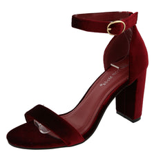 Top Moda Women's Velvet Strappy Open Toe Mary Jane Platform Sandal