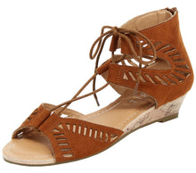 Esprit Women's Carol Caged Geometric Cutout Ghillie Open Toe Cork Wedge Sandal