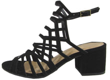 City Classified Women's Geometric Caged Cutout Chunky Heel Sandal