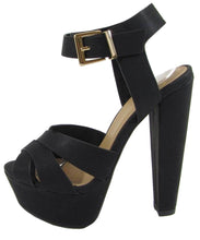 Delicious Women's Crisscross Strappy Platform Chunky Heel Sandal