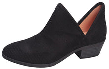 Betani Women's Western Perforated Side V Slit Cut Out Stacked Heel Ankle Bootie