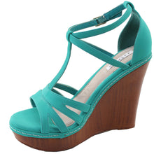 Elegant Footwear Women's T-Strap Open Toe Platform Wedge Sandal