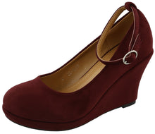 Top Moda Women's Ankle Strappy Round Closed Toe Platform Wedge
