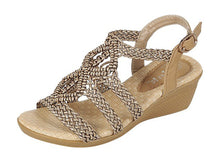 Forever Link Women's Woven Beaded Floral Boho Wedge Sandal