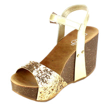 Refresh Women's Mara-08 Platform Cork Wedge Glitter