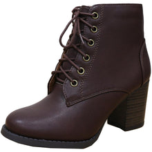 Cambridge Select Women's Zipper Lace Up Chunky Heel Ankle Bootie