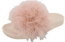 Top Moda Women's Marabou Flip Flop Slip On Slide Slipper Sandal