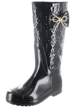 Top Moda Girls Rainy-1K Quilted Bow Rhinestone Rain Boots