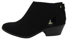 Soda Women's Side Cutout Tie Back Chunky Stacked Heel Shootie Boot