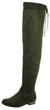 Refresh Footwear Women's Over the Knee Drawstring Round Toe Flat Boot