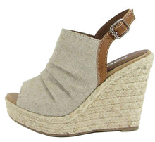 Soda Women's Strappy Peep Toe Wedge Platform Slingback Sandal