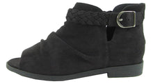 Soda Women's Brinley Braided Buckle Slouchy Peep Toe Bootie