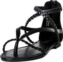 Anna by Anna Shoes Women's Kaycee-5 Braided Leatherette Flat Sandal