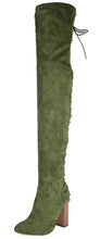 Chase & Chloe Women's Over The Knee Thigh High Lace Up Corset Boot