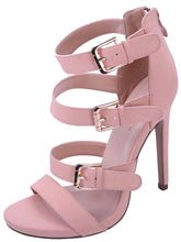 Glaze Women's Strappy Buckle Zip Back Heeled Sandal