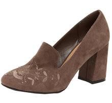 Esprit Women's Linda Embroidered Vintage Inspired Block Heel Pump