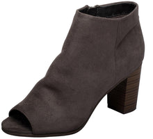 Breckelle's Women's Stacked Chunky Heel Peep Toe Bootie