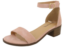 Top Moda Women's Ankle Strap Open Toe Heeled Sandal