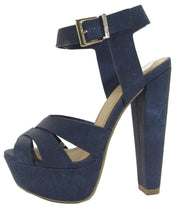 Delicious Women's Crisscross Strappy Platform Chunky Heel Sandal