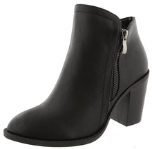 Top Moda Women's Closed Round Toe Zipper Chunky Stacked Block Heel Ankle Bootie