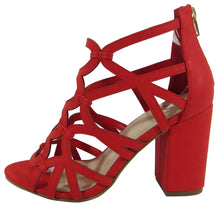 Women's Delicious Review Back Zip Block Heeled Sandal