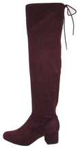 Top Tie, Over The Knee, Thigh High, Block High Heel Pull On Slouch Boots
