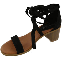Top Moda Women's Ankle Wrap Stacked Block Heel Sandal
