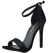 Chase & Chloe Women's Crushed Velvet Strappy Heeled Sandal