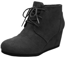 Cambridge Select Women's Lace Up Wedge High Heel Ankle Boot