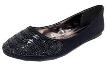 Elegant Footwear Women's Rhinestone Studded Slip On Ballet Flat